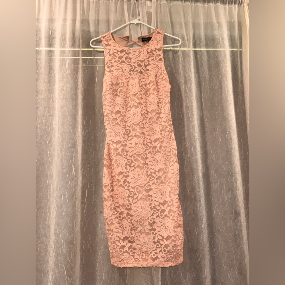 My Michelle Lace Midi Dress - Soft Pink - Picture 1 of 3